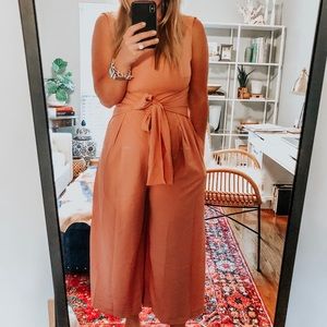 Blush Tie-Front Jumpsuit
